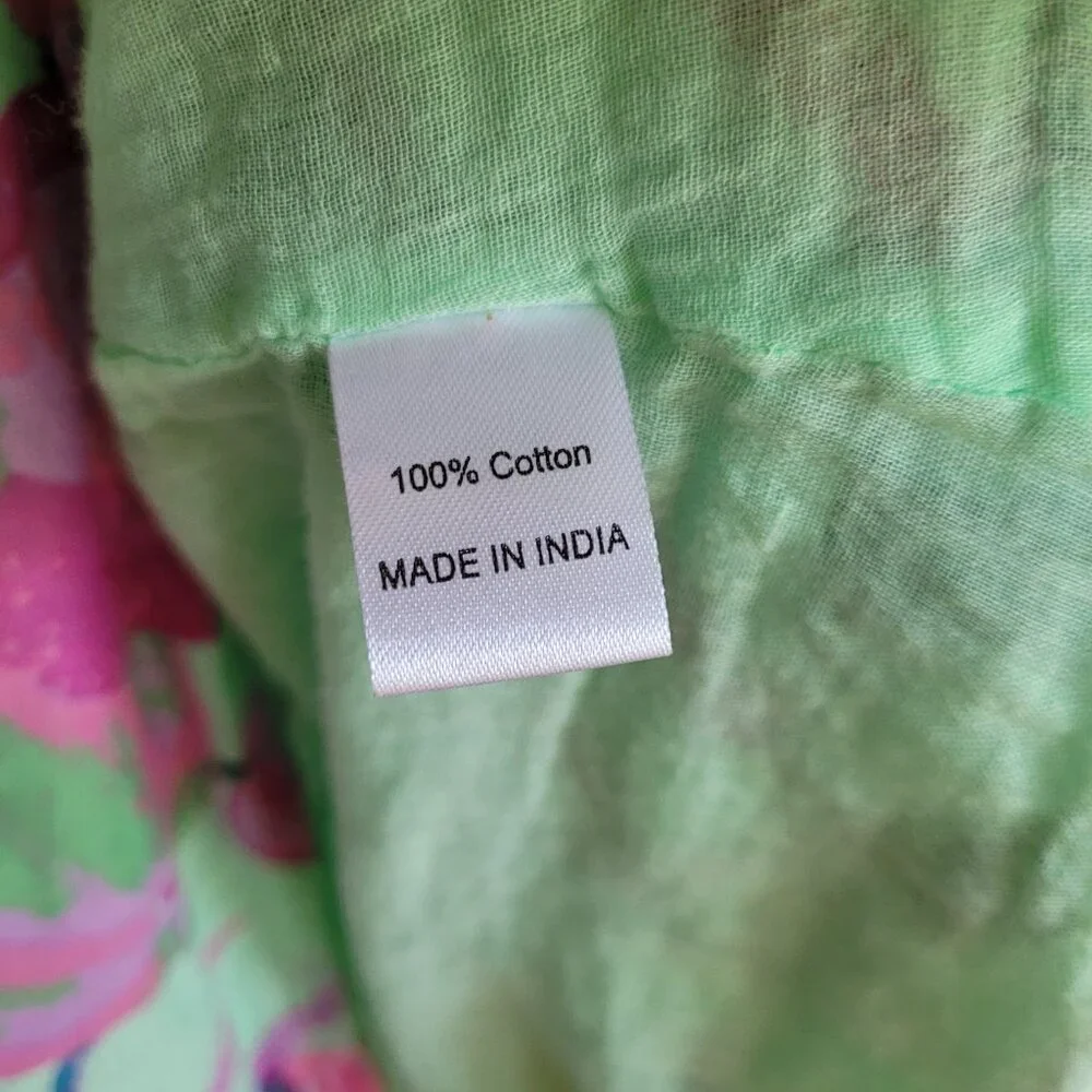 Banjanan Ira Ruffle Sleeve Maxi Dress Green Floral Peacock with Pockets Large - Picture 8 of 9